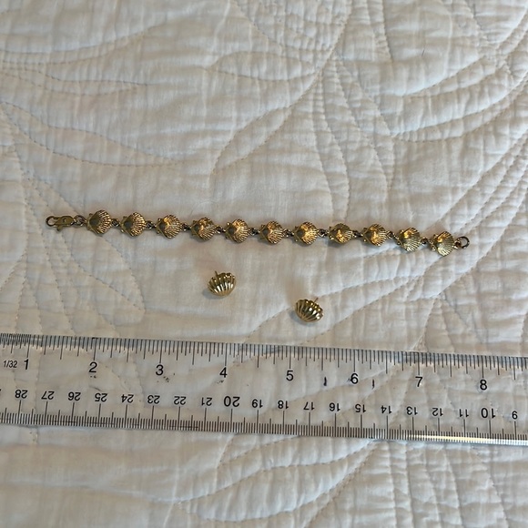 Jewelry - 10k GOLD Plated Bracelet and Earrings Scallops